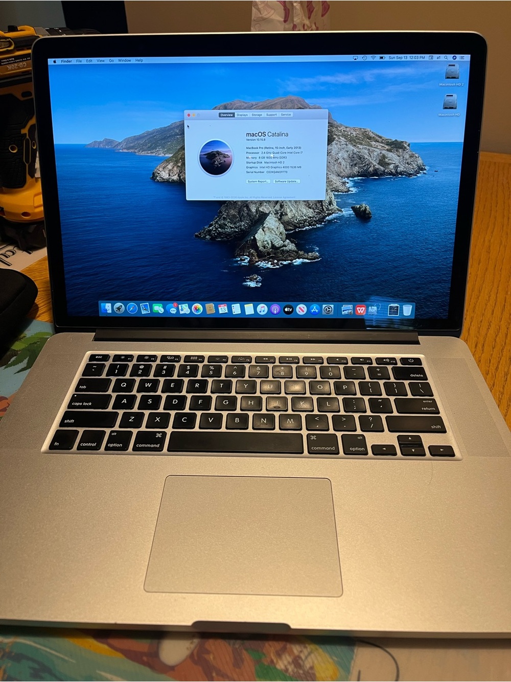 Apple MacBook Pro Silver with Black Keyboard and Trackpad